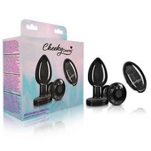 Load image into Gallery viewer, Cheeky Charms Vibrating Metal Plug Gunmetal Medium W/ Remote