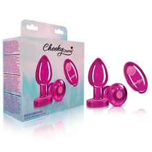 Load image into Gallery viewer, Cheeky Charms Vibrating Metal Plug Pink Medium W/ Remote