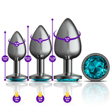 Load image into Gallery viewer, Cheeky Charms Metal Plug Kit Gunmetal Round Teal