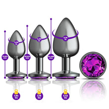 Load image into Gallery viewer, Cheeky Charms Metal Plug Kit Gunmetal Round Deep Purple