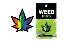 Load image into Gallery viewer, Rainbow Marijuana Leaf Pin