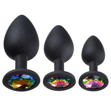 Load image into Gallery viewer, Cloud 9 Gems Black Silicone Anal Plug Kit