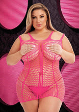 Load image into Gallery viewer, Lapdance Shredded Mini Dress Hot Pink Q/s