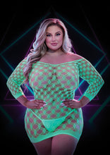 Load image into Gallery viewer, Lapdance Glow In The Dark Mini Dress Q/s