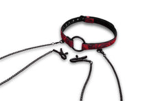 Load image into Gallery viewer, Rosegasm Open Mouth Gag W/ Nipple Clamps