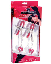 Load image into Gallery viewer, Master Series Charmed Heart Padlock Nipple Clamps