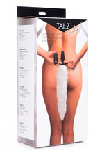 Load image into Gallery viewer, Tailz Vibrating White Fox Tail Slender Anal Plug