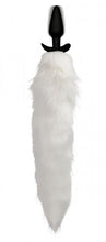 Load image into Gallery viewer, Tailz Vibrating White Fox Tail Slender Anal Plug