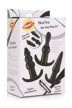 Load image into Gallery viewer, Frisky Thrill Trio Anal Plug Set Black