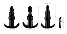 Load image into Gallery viewer, Frisky Thrill Trio Anal Plug Set Black