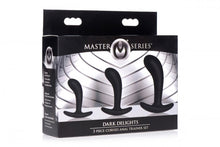Load image into Gallery viewer, Master Series Dark Delights 3pc Curved Silicone Anal Trainer Set