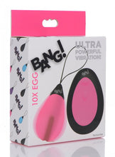 Load image into Gallery viewer, Bang! 10x Vibrating Silicone Egg W/ Remote Pink