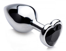 Load image into Gallery viewer, Booty Sparks Black Heart Gem Anal Plug Medium