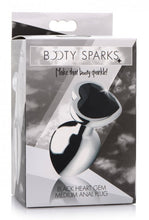 Load image into Gallery viewer, Booty Sparks Black Heart Gem Anal Plug Medium