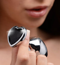Load image into Gallery viewer, Booty Sparks Black Heart Gem Anal Plug Medium