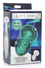 Load image into Gallery viewer, Booty Sparks Glow-in-the-dark Glass Anal Plug Large