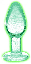 Load image into Gallery viewer, Booty Sparks Glow-in-the-dark Glass Anal Plug Small