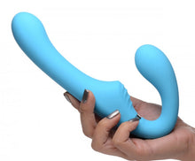Load image into Gallery viewer, Strap U Mighty Rider 10x Vibrating Strapless Strap-on Blue