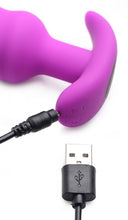 Load image into Gallery viewer, Bang! 21x Vibrating Silicone Swirl Butt Plug W/ Remote Purple