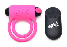 Load image into Gallery viewer, Bang! Silicone Cock Ring & Bullet W/ Remote Pink