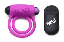 Load image into Gallery viewer, Bang! Silicone Cock Ring & Bullet W/ Remote Purple