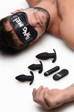 Load image into Gallery viewer, Bang! Backdoor Adventure 3pc Butt Plug Bullet & Blindfold Kit Black