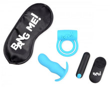 Load image into Gallery viewer, Bang! Duo Blast C Ring Butt Plug Bullet & Blindfold Kit Black