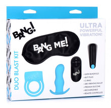Load image into Gallery viewer, Bang! Duo Blast C Ring Butt Plug Bullet & Blindfold Kit Black