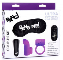 Load image into Gallery viewer, Bang! Couples Love Ring Finger Vibe Bullet & Blindfold Kit Purple