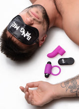 Load image into Gallery viewer, Bang! Couples Love Ring Finger Vibe Bullet & Blindfold Kit Purple
