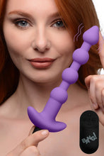 Load image into Gallery viewer, Bang! Vibrating Silicone Anal Beads & Remote Purple