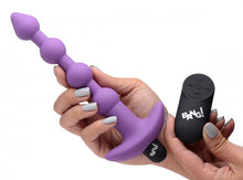 Load image into Gallery viewer, Bang! Vibrating Silicone Anal Beads & Remote Purple
