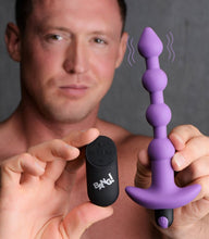 Load image into Gallery viewer, Bang! Vibrating Silicone Anal Beads & Remote Purple