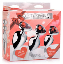 Load image into Gallery viewer, Booty Sparks Red Heart Gem Anal Plug Set