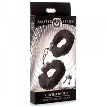 Load image into Gallery viewer, Master Series Cuffed In Fur Handcuffs Black