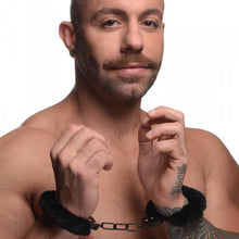 Load image into Gallery viewer, Master Series Cuffed In Fur Handcuffs Black