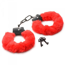 Load image into Gallery viewer, Master Series Cuffed In Fur Handcuffs Red
