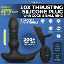 Load image into Gallery viewer, Thunderplugs 10x Thrusting Plug W/ Cock & Ball Ring