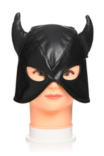 Load image into Gallery viewer, Master Series Dungeon Demon Bondage Hood W/ Horns