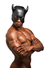 Load image into Gallery viewer, Master Series Dungeon Demon Bondage Hood W/ Horns