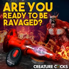 Load image into Gallery viewer, Creature Cocks Hell Wolf Thrusting & Vibrating Silicone Dildo W/ Remote