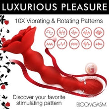 Load image into Gallery viewer, Bloomgasm Rose Twirl Vibrating & Rotating 10x Anal Beads