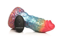 Load image into Gallery viewer, Creature Cocks Rainbow Phoenix Vibrating Silicone Dildo