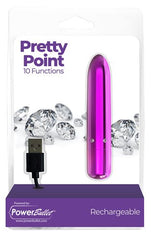 Power Bullet Pretty Point 4in 10 Function Bullet Purple