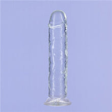 Load image into Gallery viewer, Addiction Crystal 7 Vertical Dong Clear Tpe W/ Bullet &quot;
