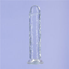 Load image into Gallery viewer, Addiction Crystal 8 Vertical Dong Clear Tpe W/ Bullet &quot;
