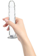 Load image into Gallery viewer, Addiction Crystal 8 Vertical Dong Clear Tpe W/ Bullet &quot;
