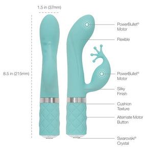 Pillow Talk Kinky Clitoral W/ Swarovski Crystal Teal
