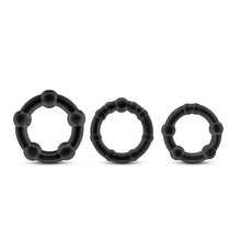 Load image into Gallery viewer, Stay Hard Beaded Cockrings 3pc Black
