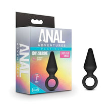 Load image into Gallery viewer, Anal Adventures Platinum Silicone Loop Plug - Small Black
